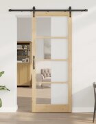 vidaXL Преплъзваща се врата 93 x 232 см Естествен