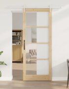 vidaXL Преплъзваща се врата 93 x 232 см Естествен