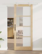 vidaXL Преплъзваща се врата 93 x 232 см Натурално