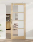 vidaXL Преплъзваща се врата 93 x 232 см Натурално