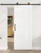 vidaXL Преплъзваща се врата Бяло и черно 83 x 202 см