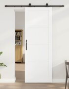 vidaXL Преплъзваща се врата Бяло и черно 83 x 232 см