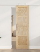 vidaXL Преплъзваща се врата Естествено и бяло 61 x 1985 см
