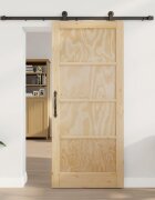 vidaXL Преплъзваща се врата Естествено и черно 86 x 1985 см