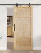 vidaXL Преплъзваща се врата Естествено и черно 86 x 1985 см