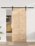 vidaXL Преплъзваща се врата Натурално 100 x 208 см