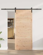 vidaXL Преплъзваща се врата Натурално 80 x 208 см