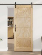 vidaXL Преплъзваща се врата Натурално 86 x 211 см