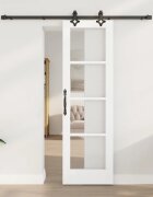 vidaXL Преплъзваща се врата ORKDAL 61 x 1985 см Бяло и черно