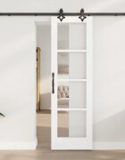 vidaXL Преплъзваща се врата ORKDAL 61 x 1985 см Бяло и черно