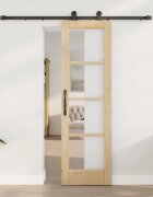 vidaXL Преплъзваща се врата ORKDAL 61 x 1985 см Естествено и черно