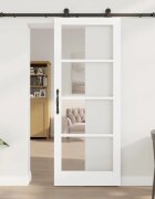 vidaXL Преплъзваща се врата ORKDAL 83 х 211 см Бяло и черно