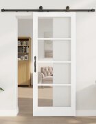 vidaXL Преплъзваща се врата ORKDAL 83 x 202 см Бяло и черно