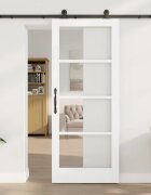 vidaXL Преплъзваща се врата ORKDAL 83 x 202 см Бяло и черно