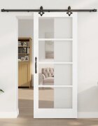 vidaXL Преплъзваща се врата ORKDAL 83 x 202 см Бяло и черно
