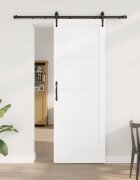 vidaXL Преплъзваща се врата ORKDAL 83 x 232 см Бяло и черно