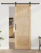 vidaXL Преплъзваща се врата ORKDAL 83 x 232 см Естествено и черно