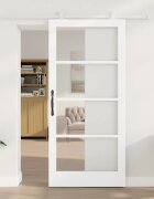 vidaXL Преплъзваща се врата ORKDAL 93 x 202 см Бяло