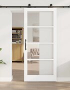 vidaXL Преплъзваща се врата ORKDAL 93 x 211 см Бяло и черно