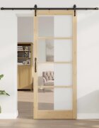 vidaXL Преплъзваща се врата ORKDAL 93 x 232 см Естествен