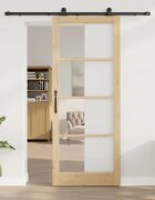 vidaXL Преплъзваща се врата ORKDAL 93 x 232 см Естествено и черно