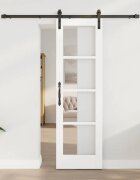 vidaXL Преплъзваща се врата ORKDAL Бял и черен 61 x 1985 см