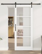 vidaXL Преплъзваща се врата ORKDAL Бял и черен 83 х 211 см