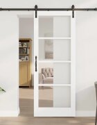 vidaXL Преплъзваща се врата ORKDAL Бял и черен 83 х 211 см