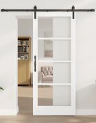 vidaXL Преплъзваща се врата ORKDAL Бял и черен 83 x 202 см