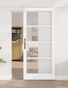 vidaXL Преплъзваща се врата ORKDAL Бяло 93 x 211 см