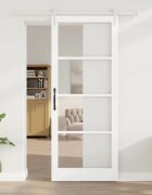 vidaXL Преплъзваща се врата ORKDAL Бяло 93 x 232 см