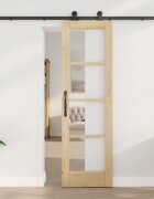 vidaXL Преплъзваща се врата ORKDAL Естествен 61 x 1985 см