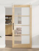 vidaXL Преплъзваща се врата ORKDAL Естествен 93 x 202 см