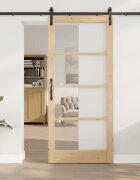vidaXL Преплъзваща се врата ORKDAL Естествен 93 x 211 см