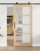 vidaXL Преплъзваща се врата ORKDAL Естествен 93 x 211 см