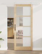 vidaXL Преплъзваща се врата ORKDAL Естествен 93 x 232 см