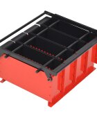 vidaXL Преса за брикети от хартия стомана 38x31x18 см черно и червено