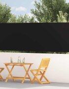 vidaXL Прибираща дворна се странична тента 117x614 см черна