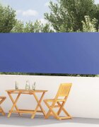 vidaXL Прибираща се дворна странична тента 117x614 см синя