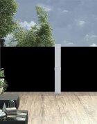 vidaXL Прибираща се дворна странична тента 140x1200 см черна