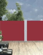 vidaXL Прибираща се дворна странична тента 140x1200 см червена