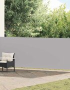 vidaXL Прибираща се дворна странична тента 140x600 см сива