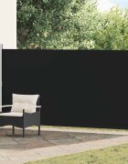 vidaXL Прибираща се дворна странична тента 170x300 см черна