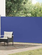 vidaXL Прибираща се дворна странична тента 170x300 см синя