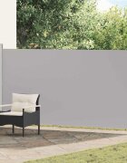 vidaXL Прибираща се дворна странична тента 170x300 см сива