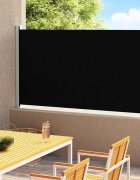 vidaXL Прибираща се дворна странична тента 180x314 см черна