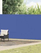 vidaXL Прибираща се дворна странична тента 180x500 см синя