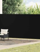 vidaXL Прибираща се дворна странична тента 180x514 см черна