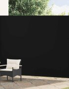 vidaXL Прибираща се дворна странична тента 220x314 см черна