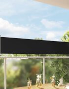 vidaXL Прибираща се дворна странична тента 60x300 см черна